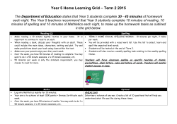 Year 5 Home Learning Grid â Term 2 2015