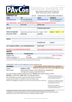 Exhibitor Booking Form - The Police Aviation Conference