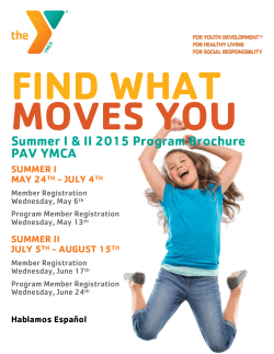Summer I & II 2015 Program Brochure PAV YMCA