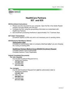 HealthCare Partners 837 and 835 - Payer List
