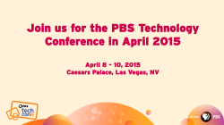 Join us for the PBS Technology Conference in April 2015
