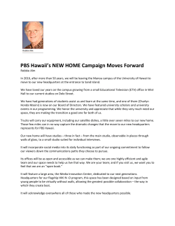 PBS Hawaii`s NEW HOME Campaign Moves Forward