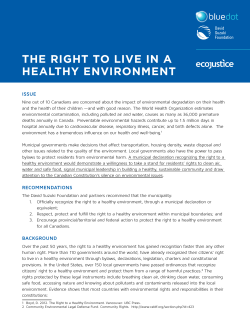 the right to live in a healthy environment
