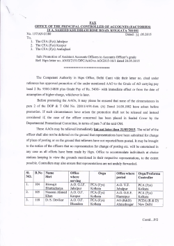 Promotion of Assistant Accounts Officers to Accounts Officer`s grade