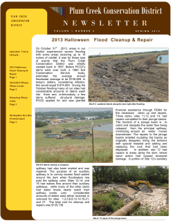 Winter 2014/2015 Water Levels - Plum Creek Conservation District