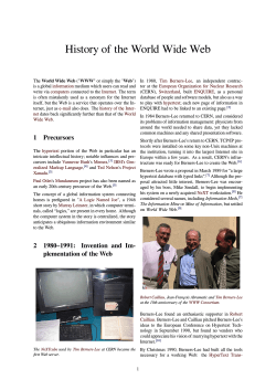 History of the World Wide Web