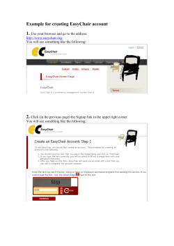 Example for creating EasyChair account