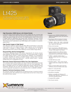 4.0 Megapixel High-Speed CMOS Camera with SuperSpeed USB 3.0