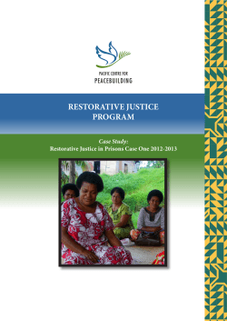 Case Study RJ in Prisons - Pacific Centre for Peacebuilding