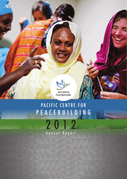 PCP Annual Report 2012 - Pacific Centre for Peacebuilding