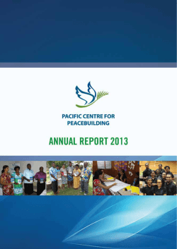 PCP Annual Report 2013 - Pacific Centre for Peacebuilding