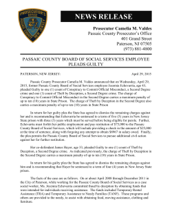 Passaic County Board of Social Services Employee Pleads Guilty