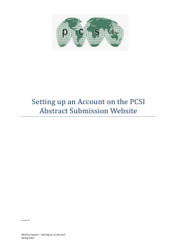 Setting up an Account on the PCSI Abstract Submission Website