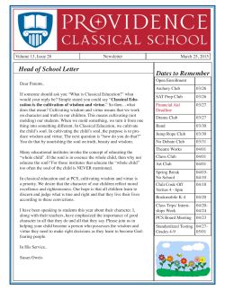 Head of School Letter Dates to Remember