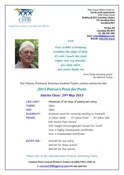 2015 Patron`s Prize for Poets