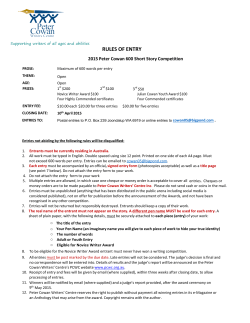 2015 PC600 Rules of Entry Form.