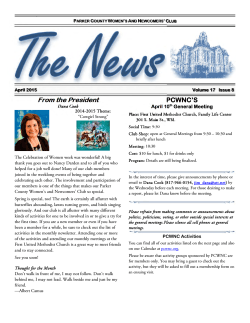 Current Newsletter - Parker County Women`s and Newcomers` Club