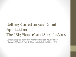 Grantwriting-Summary and Specific Aims presentation