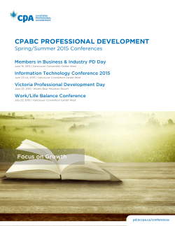 PD Conferences PDF flyer - CPABC