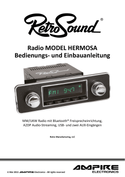 Radio MODEL HERMOSA Bedienungs- und Einbauanleitung