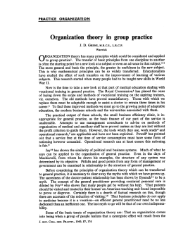 Organization theory in group practice