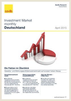 Investment Market monthly Deutschland