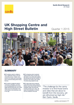 UK Shopping Centre and High Street Bulletin