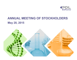 Annual Stockholders Meeting Presentation