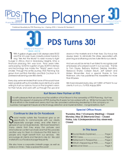 PDS Turns 30! - PDS Planning