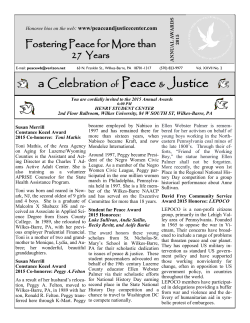 2015 co-honorees are - Peace and Justice Center