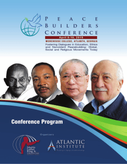 Conference Program - Peace Builders Conference Atlanta