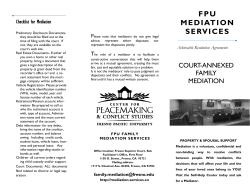Family brochure - Center for Peacemaking and Conflict Studies