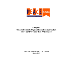 Read Report - PEACE Ontario