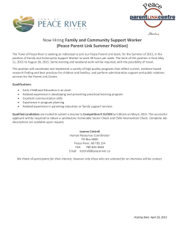 Now Hiring Family and Community Support Worker