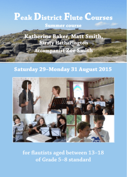 Peak District Flute Courses - Sam, 2014 Summer course attendee