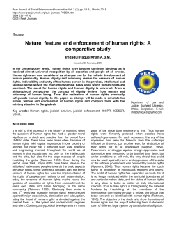 Nature, feature and enforcement of human rights