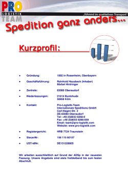 Pro-Logistik-Team Ãbersicht