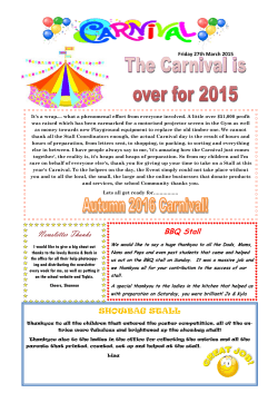 Carnival Wrap Up Newsletter 2015