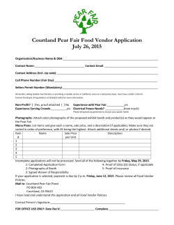 Courtland Pear Fair Food Vendor Application July 26, 2015
