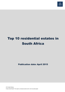 World City Millionaire Rankings May 2013 Top 10 residential estates