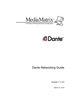Dante Networking Guide - Peavey Digital Research