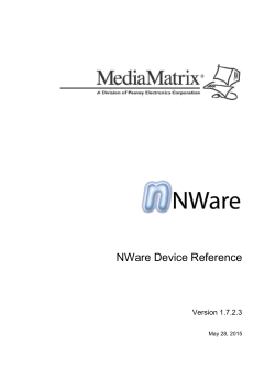 NWare Device Reference - Peavey Digital Research