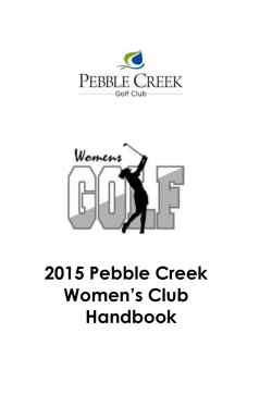 Welcome to the Pebble Creek Women`s Club 2008 golf season