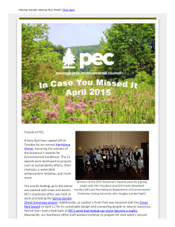 Friends of PEC, A busy April was capped off on Tuesday by our