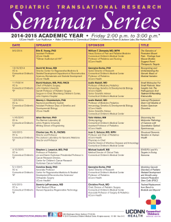 2014-2015 Seminar Series Calendar