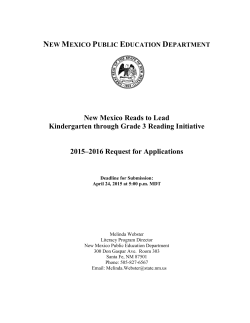 Memo - New Mexico State Department of Education