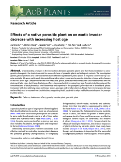 Effects of a native parasitic plant on an exotic invader decrease with