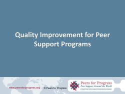 Quality Improvement for Peer Support Programs