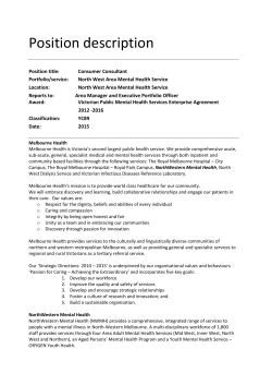 position description - Centre of Excellence in Peer Support