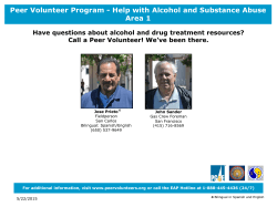 Peer Volunteer Program - Help with Alcohol and Substance Abuse